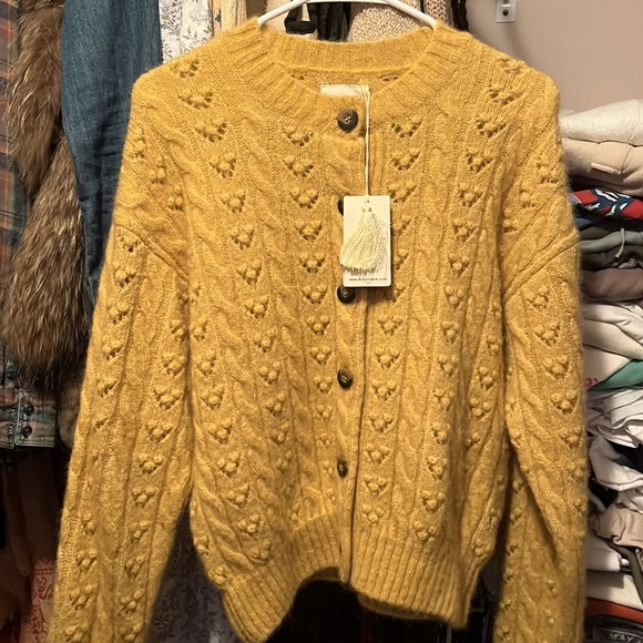 Doen Sweaters - Doen ADLER CARDIGAN in Goldfinch size Small NWT